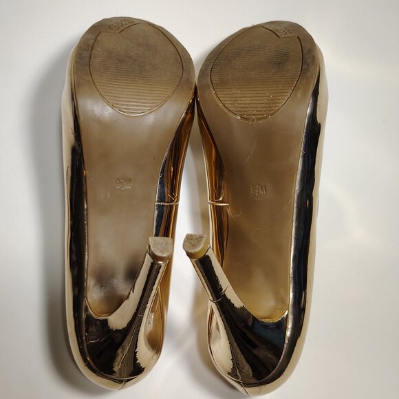 Gorgeous Guess Los Angeles Rose Gold Peep Toe Stiletto's Heels Pumps - Picture 10 of 10